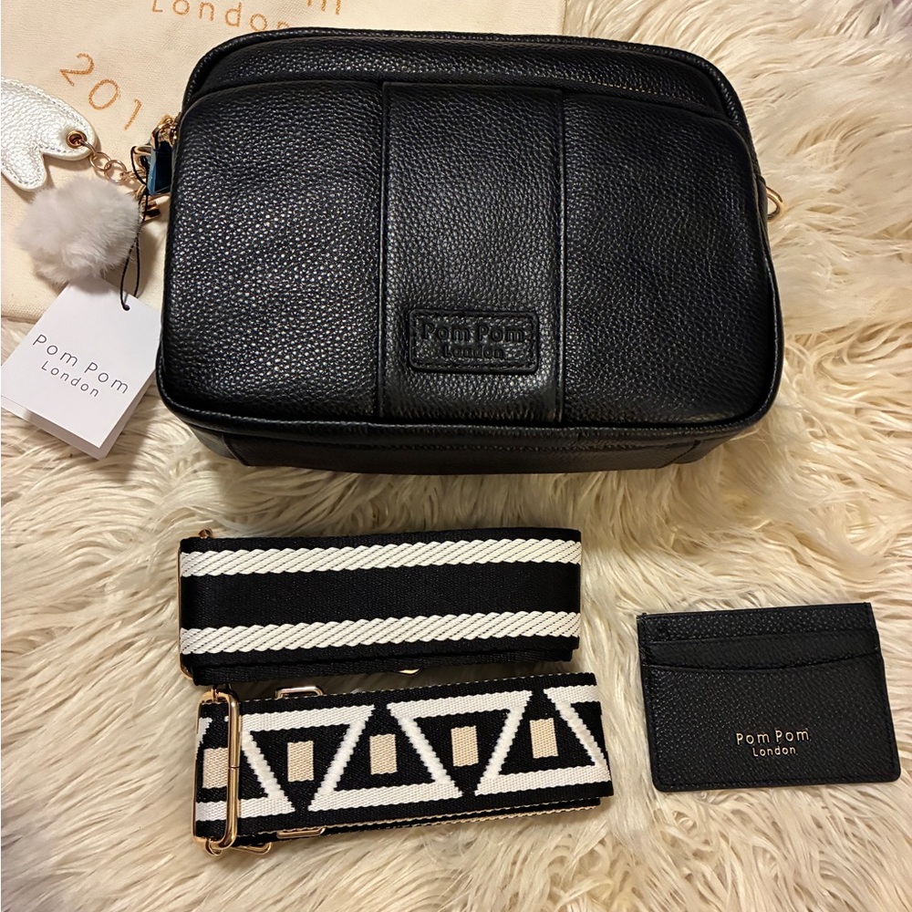 Pom Pom London Black Crossbody Bag
